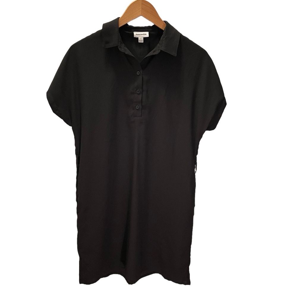 Frank and Oak Collared Black Mini Dress Size SP